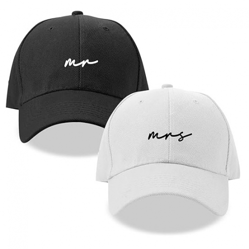 Black White Mr Mrs Couple Gifts Baseball Cap Set of 2