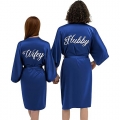 Hubby Wifey Robes Satin Matching Robes for Couples