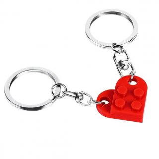 Heart Keychain Set for Couples, Brick Heart Keychain for Boyfriend Girlfriend