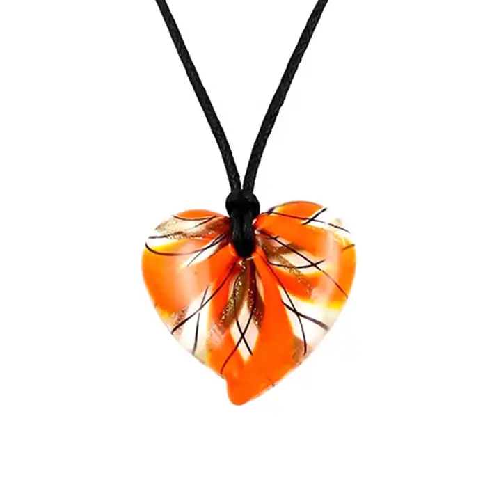 GroomBrideGifts Wholesale Fashionable Murano Glass Heart Shaped Pendent Necklace